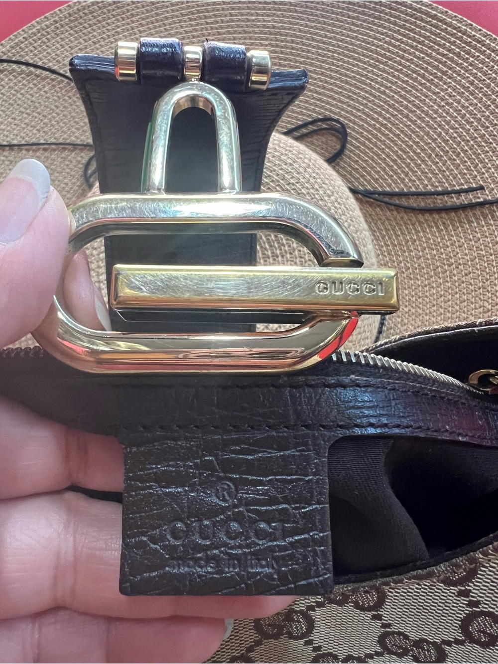 Gucci Brown GG Canvas Shoulder Hobo with Green-Red Web and Gold Accent - Picture 4 of 6